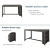 5 Pieces Counter Height Rustic Farmhouse Dining Room Wooden Bar Table Set With 2 Stools And 2 Chairs - Gray - Image 4