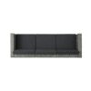 Thalassa - Outdoor 3 Seater Sofa With Removable Cushions And Steel Frame - Dark Gray / Black - Image 7