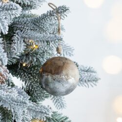Christmas Ball Ornaments, Wood Decorative Hanging Ball Christmas Tree Ornaments For Holiday Party Decorations (Set of 4) - Brown