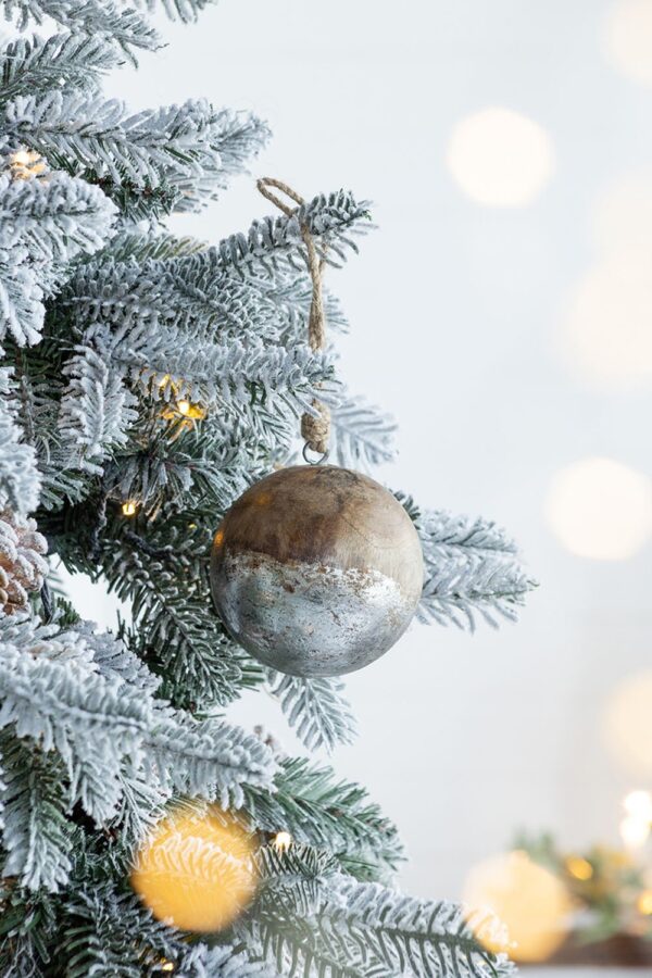 Christmas Ball Ornaments, Wood Decorative Hanging Ball Christmas Tree Ornaments For Holiday Party Decorations (Set of 8) - Brown