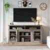 58.27" TV Stand With Storage Cabinet And Shelves, TV Console Table Entertainment Center For Living Room, Bedroom - Gray - Image 5