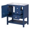 Transitional Style Bathroom Vanity Cabinet Combo With Ceramic Sink - Blue - Image 13