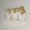 Luster - 3 Lights Vanity With Clear For Bathrooms Above Mirror Wall Lamp Satin - Clear / Gold - Image 5