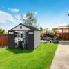 8 Ft. W X 12 Ft. D Plastic Storage Shed With Floor - Black / Gray - Image 3