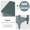 Narrow Console Table, Slim Sofa Table With Three Storage Drawers And Bottom Shelf For Living Room, Easy Assembly - Navy - Image 6