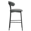 Counter Height Bar Stools Teddy Fabric Cover Kitchen Island Counter Bar Stool With Black Powder Coating Base And Footrest - Gray - Image 4