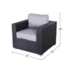 Patio Chair With Cushions, Durable Construction - Gray Mix - Image 5