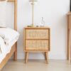 Bedside Cabinet, Modern Simple Nightstands North America - Oak - Image 2