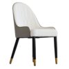 Modern Sponge-Filled Dining Chair, Solid Wood Metal Legs, Suitable For Restaurants, Living Rooms And Rooms (Set of 2) - White / Gray - Image 18