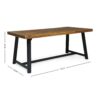 7 Piece Outdoor Dining Set With Acacia Wood Table And Iron Frame Chairs - Gray / Natural - Image 12