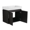 Modern 24" Bathroom Vanity With Ceramic Basin, Wall Mounted Sink Combo Cabinet - Black - Image 13