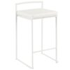 Fuji - Contemporary Stackable Counter Stool (Set of 3) - White - Image 2