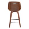 Corazza - Mid-Century Modern Counter Stool With Swivel With Square Footrest (Set of 2) - Walnut / Light Gray - Image 5