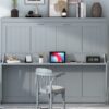 Full Size Murphy Bed With Hydraulic Lift & Desk Design - Gray - Image 16