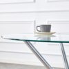 Modern Round Clear Glass Dining Table With Unique Metal Legs For 4 6 People - Silver - Image 10