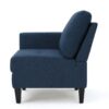 Comfy 5 Pieces L Shaped Sofa With Wooden Legs, Modern Side Chairs For Living Room - Navy Blue - Image 6