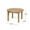 3 Piece Patio Furniture Set, Outdoor Acacia Wood Patio Club Chair With Table, Wooden Patio Furniture, Waterproof Thick Cushion Deep Seating For Porch - Teak / White - Image 3