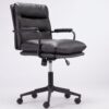 Office Chair Mid Back Desk Chair Modern Excutive Office Chair With Arms And Wheels For Home Office - Black - Image 10