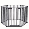 Adjustable Safety Gate 6 Panels Play Yard Metal Doorways Fireplace Fence Christmas Tree Fence Gate For House Stairs Gate Prohibited Area Fence - Black - Image 7