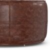 Connor - Round Coffee Table Pouf - Distressed Brown - Image 4