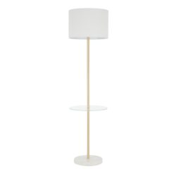 Chloe - Contemporary Shelf Floor Lamp - Clear / White