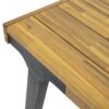Acacia Wood Patio Dining Table, 69"L Rectangle Outdoor Table - Teak / Black - Image 11