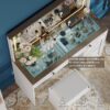 43.3" Makeup Vanity Table, Makeup Table With Large Mirror And LED Light Strip, Brightness Adjustable, Dressing Table Desk With 3 Drawers, Vanity Desk For Women (With Stool) - White - Image 4
