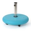 Stylish Round Wheelie - Umbrella Base With Stainless Steel Holder - Teal Concrete - Image 8