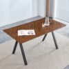 Herringbone Pattern Dining Table A Perfect Match For Modern Minimalist And Industrial Home Styles - Walnut - Image 2