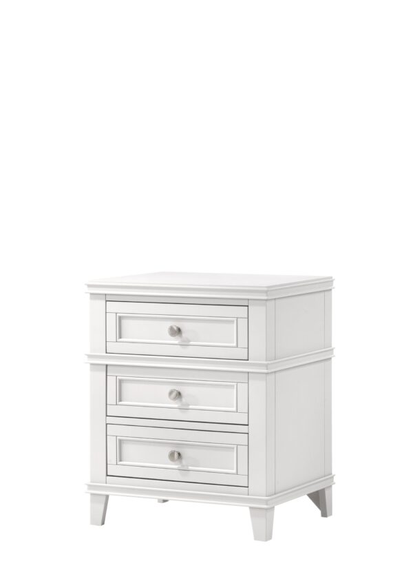 3 Drawer Nightstand With USB - White