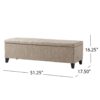 Glouster - Contemporary Storage Ottoman V2 With Upholstered Fabric - Sand - Image 2