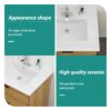 Ceramic Rectangular Bathroom Vanity Top Drop In Single Sink With Pre Drilled Faucet Hole & Built In Overflow Easy Clean Glazed Surface - White - Image 7