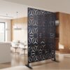 Outdoor & Indoor Privacy Screen, Metal Privacy Screen, Freestanding Decorative Privacy Screen For Deck Balcony Patio - Black - Image 15