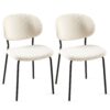 Boucle Dining Chairs, Dining Chairs With Metal Legs For Dining Room, Kitchen, Living Room (Set of 2) - Beige - Image 3