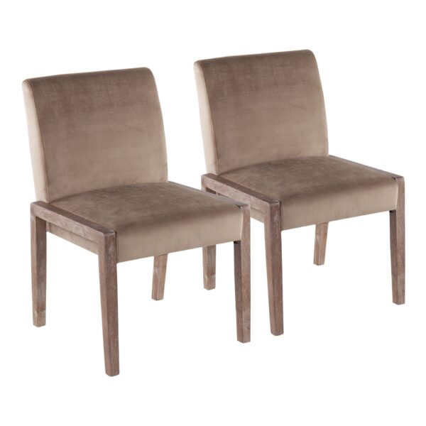 Carmen - Contemporary Chair (Set of 2) - White Washed / Light Brown