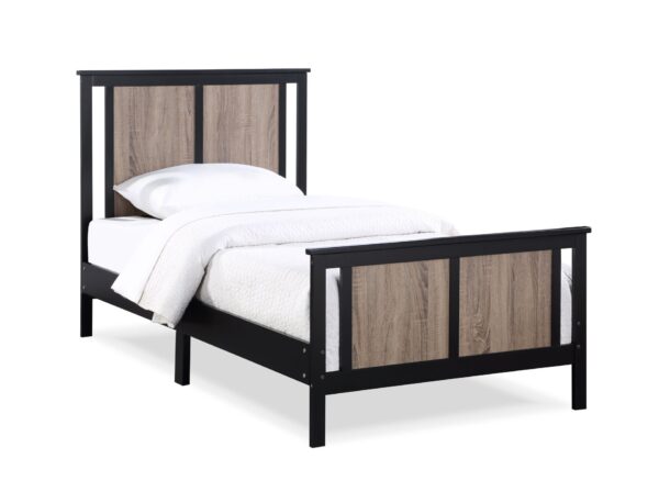 Connelly - Reversible Panel Twin Bed - Black / Vintage Walnut