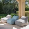Ettie - Modern 3 Ft. Water Resistant Fabric Bean Bag Chair - Teal - Image 5