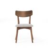 5 Piece Mid Century Dining Set With Walnut Frame And Upholstered Dining Chairs - Light Beige / Brown - Image 6