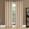 2 Pieces Set, Curtain Panel, Room Darkening, Grommet, Micro Suede, Contemporary & Modern - Brown - Image 2