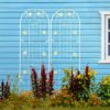2 Pack Metal Garden Trellis Rustproof Trellis For Climbing Plants Outdoor Flower Support - Cream White - Image 2