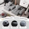 Modern Oversized Modular Sectional Sofa With 2 Chaise Lounge And 2 Armrest, Sparkling Chenille Fabric Soft Cushion Sofa With 4 Pillows, 4 Pieces Diy Combination Tufted Sofa, No Assembly Required - Gray - Image 14