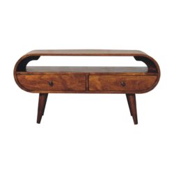 Circular TV Stand - Chestnut