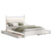 Queen Size Storage Platform Bed With 2 Big Drawers Twin Size Trundle - White - Image 3