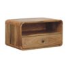 Avora - Wooden Wall Mounted Nightstand - Brown - Image 2