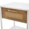 15.74" Rattan End Table With Drawer, Modern Nightstand, Metal Legs, Side Table For Living Room, Bedroom (Set of 2) - White - Image 12