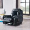 Clark - Blanche / Velvet Power Recliner With LED - Black - Image 5