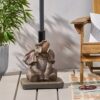 Charming Elephant Umbrella Base With Concrete Design - Gray - Image 5