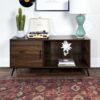 Contemporary Glass Shelf TV Stand For TVs Up To 58 - Dark Walnut - Image 7