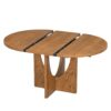 Topmax - 5 Piece Modern Extendable Round Dining Table Set With Removable Leaf For Small Places - Walnut / Beige - Image 10