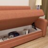 Morden Deisgn Vertical Murphy Bed With Sofa For Bedroom Or Guestroom White Wall Bed Space Saving Hidden Bed With New Style Gas Struts - Orange - Image 9